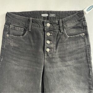 Old Navy Power Straight High Rise Secret Slim Pockets Dark Gray Jeans Sz 8